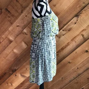 O’Neill Boho Strapless Sun Dress Black Yellow Medium thumbnail 4