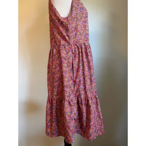 Pacific‎ Trail Floral boho Babydoll mini Dress Burgundy Pink whimsi beach dainty thumbnail 2