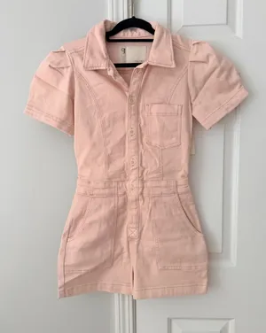 Anthropologie Pilcro The Kit Utility Romper in Pink, Size 2 thumbnail 3