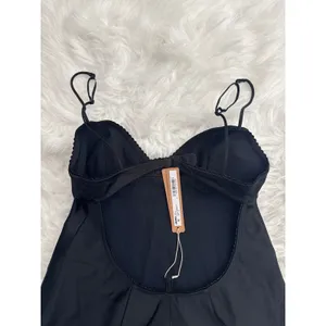 Skims Satin Mini Dress Obsidian Size XXS thumbnail 10