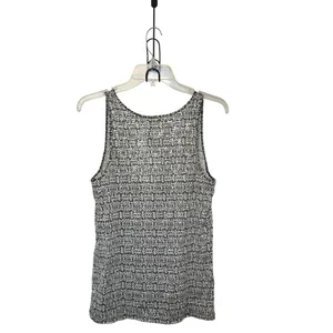 J.‎ Crew Medium Black White Sequined Scoop-Neck Tank top Whimsigoth Indie Sleaze thumbnail 2