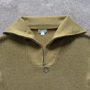 Ava & Viv Quarter Zip Shaker Stitch Pullover Sweater Moss Green Size X / 14W thumbnail 5