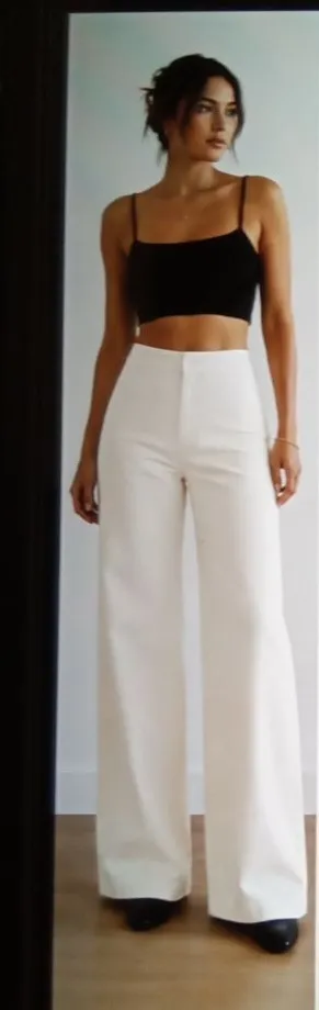 Wilfred Aritzia Ascendant Pant High Waisted cotton Utility Cream Wide Leg Sz4 thumbnail 1