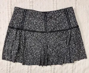 Lululemon Pace Rival Skirt Black White Pixelated Print Athletic Skort Size 6 thumbnail 1