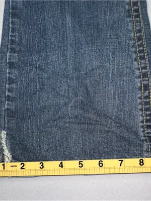 Silver Jeans Women's Distressed Bootcut Blue Denim Jeans Raw Hem Size 26 thumbnail 4