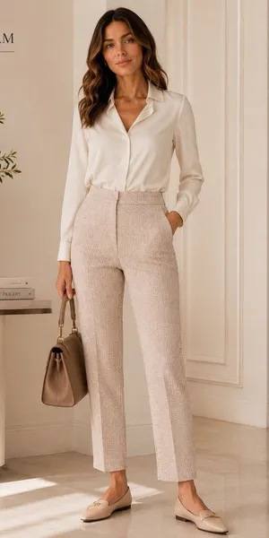Theory Pants Women Size 4 (28x26) Blush Multi Stratton Knit thumbnail 1