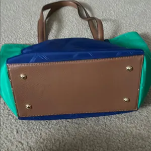 Stylish Blue and Green Vera Bradley Tote Bag thumbnail 2