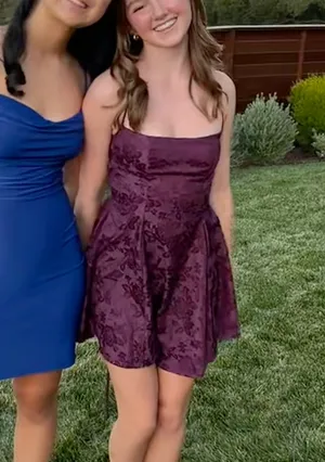 Lucy in the Sky Burgundy floral Mini Dress thumbnail 2
