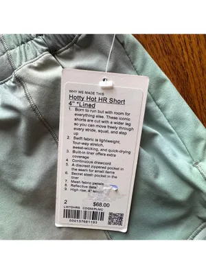 Lululemon Hotty Hot Short High Rise 4” Lined, Chroma Drift Green Size 2 NWT thumbnail 3