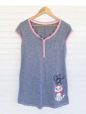 Disney Aristocats Gray and Pink Pajama Top thumbnail 1