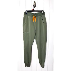 FIGS Zamora Jogger Scrub Pants Olive Green Orange Drawstring W18SW2005 Womens S thumbnail 3