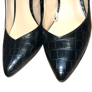 Liz Claiborne Elegant Black Crocodile Pattern chunky Heels! Ntn thumbnail 6