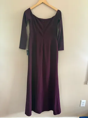 Lulus Alluring Sophistication Dark Plum Off-the-Shoulder Maxi Dress Size Large thumbnail 6