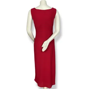 Vintage 90s Dress Bias-Cut Geometric Pattern Sleeveless Women‎ Size 8 V-Neck thumbnail 3