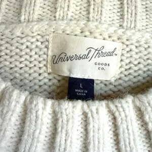 UNIVERSAL THREAD Fair Isle Geometric Cream Chunky Knit Sweater Womens Large thumbnail 3