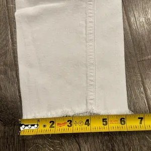 Zara Women’s White Hi-Rise Straight Jeans Size 2 Ankle Length Raw Hem Edge thumbnail 8
