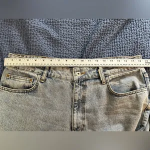ASOS Collusion x005‎ Straight Leg Light Mineral Blue Wash Mom Jeans thumbnail 11