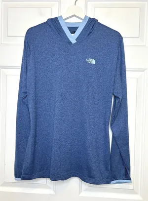 The North Face FlashDry Hoodie XL Blue Thumbhole Activewear thumbnail 1
