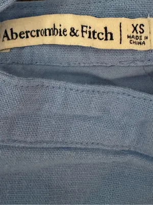 Abercrombie & Fitch Light Blue Linen Crisscross Strap Top Size XS thumbnail 4