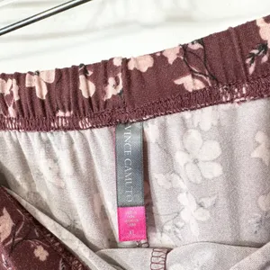 Vince Camuto XL Pajama Set Burgundy Floral Long Sleeve‎ Pants Feminine 651 thumbnail 10