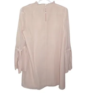 Cupcakes and Cashmere Malina pleated detail chiffon shift dress in tea rose sz S thumbnail 3