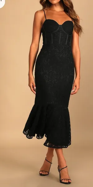 Lulus Black Lace Dress thumbnail 1