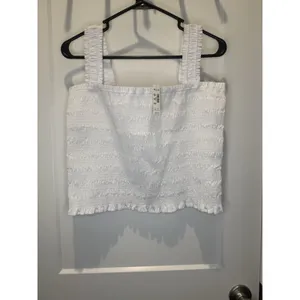 Madewell Women’s Poplin Smocked Tank Top Blouse white Size XL NWT Basic thumbnail 3
