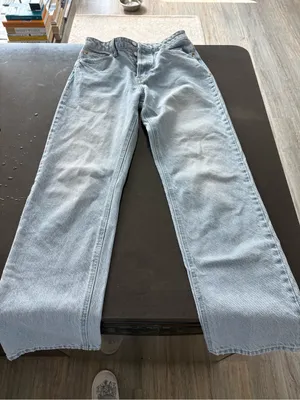 H&M Light Blue Straight Leg High Waist Jeans Us4 thumbnail 2