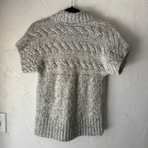Anthropologie Kimchi‎ Blue Cable Knit Gray Sweater Sm Preppy Gilmore Girls thumbnail 8