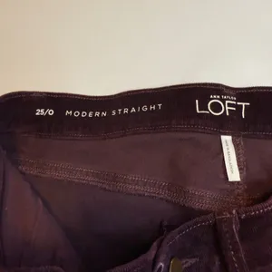 Ann Taylor LOFT Modern Straight Corduroy‎ Pants Burgundy Sz 0/25 Workwear Career thumbnail 7