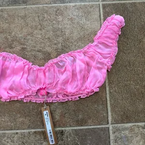 Skims Romance Chiffon Crop Top Bubblegum Size XXS thumbnail 5
