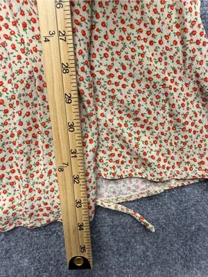 Brandy Melville Womans Small Floral Wrap Dress in Cream and Red thumbnail 3