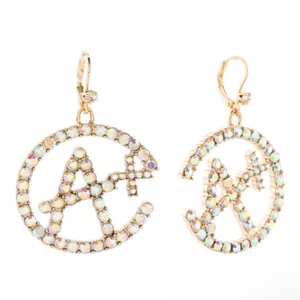 🤍✨BETSEY JOHNSON A Plus White Rhinestone Crystal Drop Earrings School Teacher thumbnail 4
