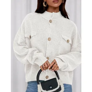 KIRUNDO Cardigan Button Up Oversized Sweater White L Size L thumbnail 5