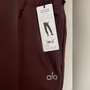 NWT Alo Yoga Accolade Sweatpants Cherry Cola Size 2XL thumbnail 5
