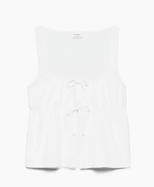 NWOT Aritzia Sunday Best Tie Top in White thumbnail 3
