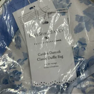 LoveShackFancy Pottery Barn Damask Classic Duffle Weekender Bag Blue Floral NWT thumbnail 4
