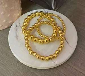 3pack gold beaded bracelets thumbnail 1
