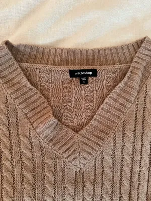 Cable Knit Sweater Tan thumbnail 5