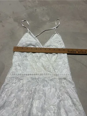 Saints + secrets White Lace Spaghetti-Strap Mini Dress medium bridal thumbnail 11