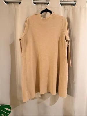 Time & Tru Lightweight Camel Open-Front Women's Sweater Cardigan thumbnail 2