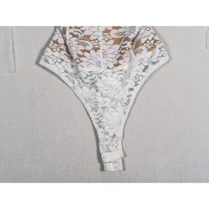 Lulus Lace Corset Bodysuit Shoulder Tie Size S White Floral Bridal Coquette Bach thumbnail 7