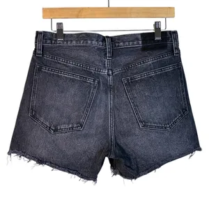 Abercrombie & Fitch Mid Rise Boyfriend Shorts Faded Black Denim Cutoff Size 2 thumbnail 4