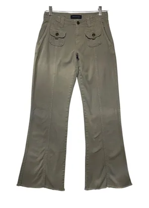 Aeropostale‎ Womens Low Rise Flare Pants Olive Green Cotton Tencel Sz 0 Y2K Boho thumbnail 1