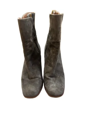 FREE PEOPLE Breakers Suede Heeled Boots Size 38 Gray Block Heel Zip Side Booties thumbnail 12