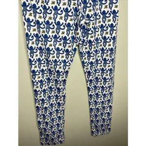 Roller Rabbit Pajama Pants Womens XS Blue Monkey Print Pima Cotton Lounge Sleep thumbnail 7