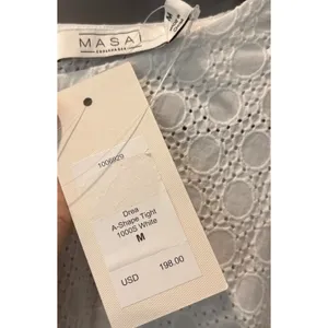 Masai NWT $198 White Drea A-Shape Eyelet Texture Blouse Size M thumbnail 3