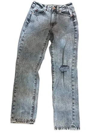 Garage Denim Mom Jeans Black Acid Wash Relaxed Fit Cotton Size 00 thumbnail 1