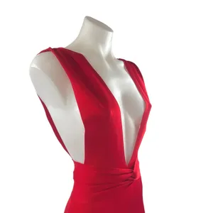 House of CB London Benedetta Red Sleeveless Straight Leg Tank Romper Jumpsuit XS thumbnail 4