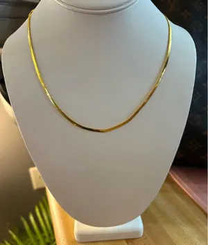 3mm Gold Herringbone Necklace | Gold Plated Sterling Silver‎ thumbnail 1